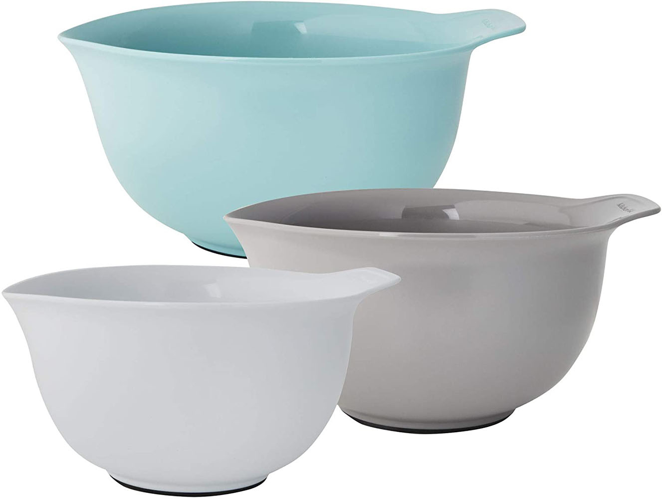 KitchenAid - 3-Piece Mixing Bowl Set - Aqua, Gray & White