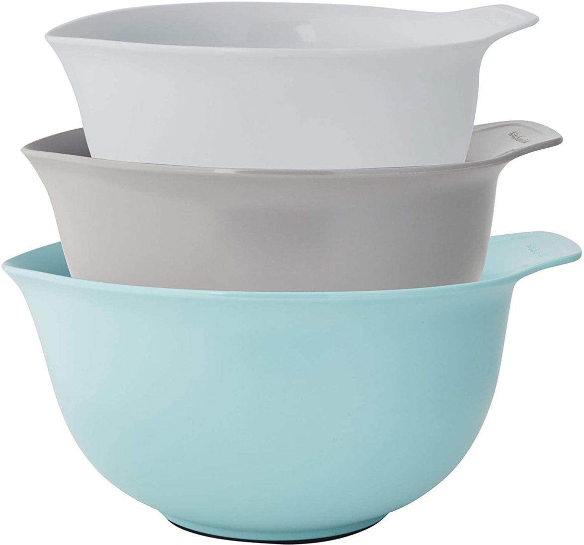 Best Buy: KitchenAid 3-Piece Mixing Bowl Set Aqua, Gray & White