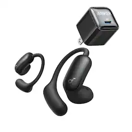 Soundcore - AeroFit 2 Pro by Anker with USB C Charger Block 20W,Open-Ear and Active Noise Cancellation Modes, Office,Fitness