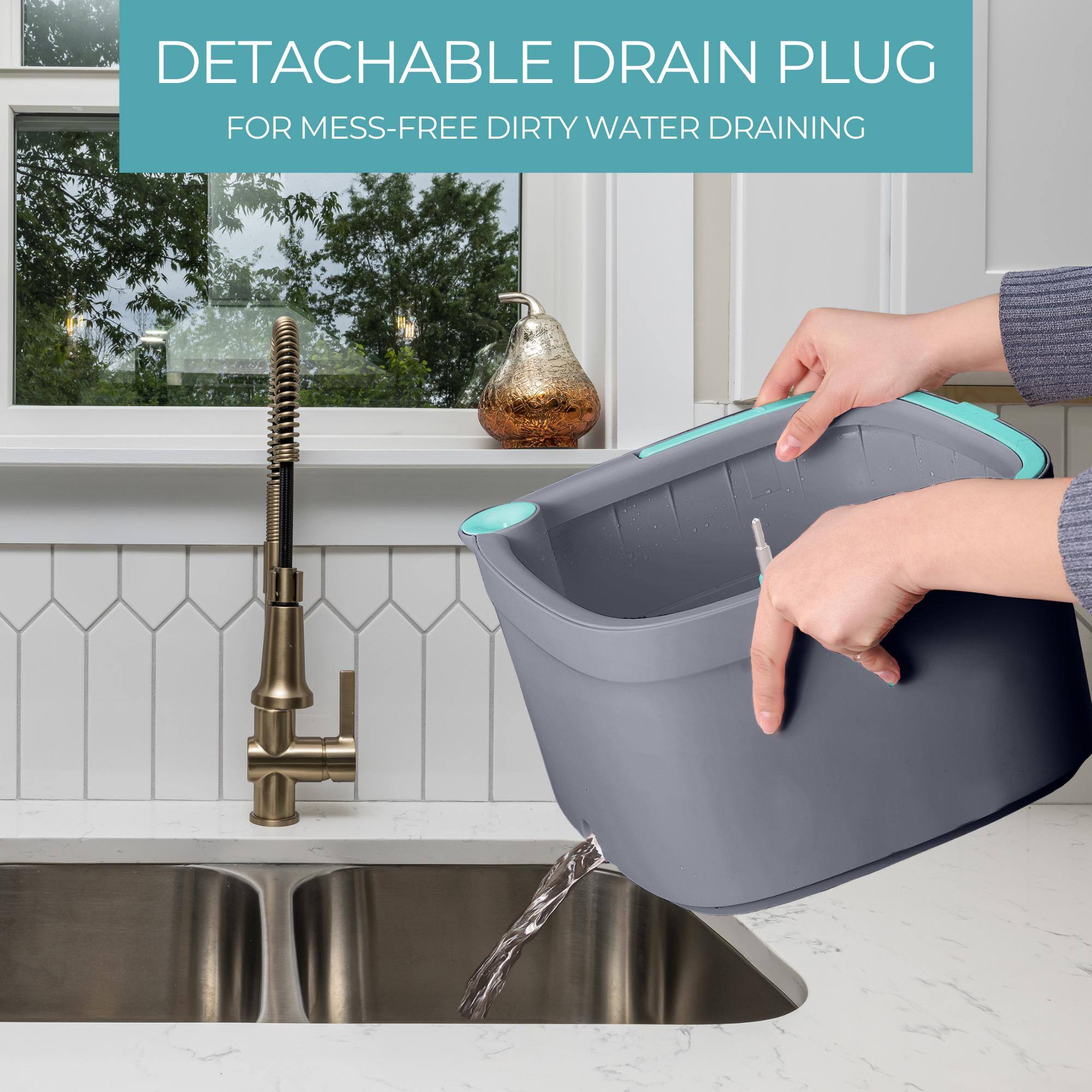 DETACHABLE DRAIN PLUG  
FOR MESS-FREE DIRTY WATER DRAINING