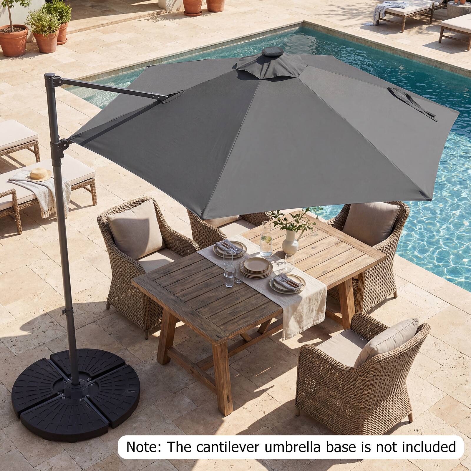 Note: The cantilever umbrella base is not included