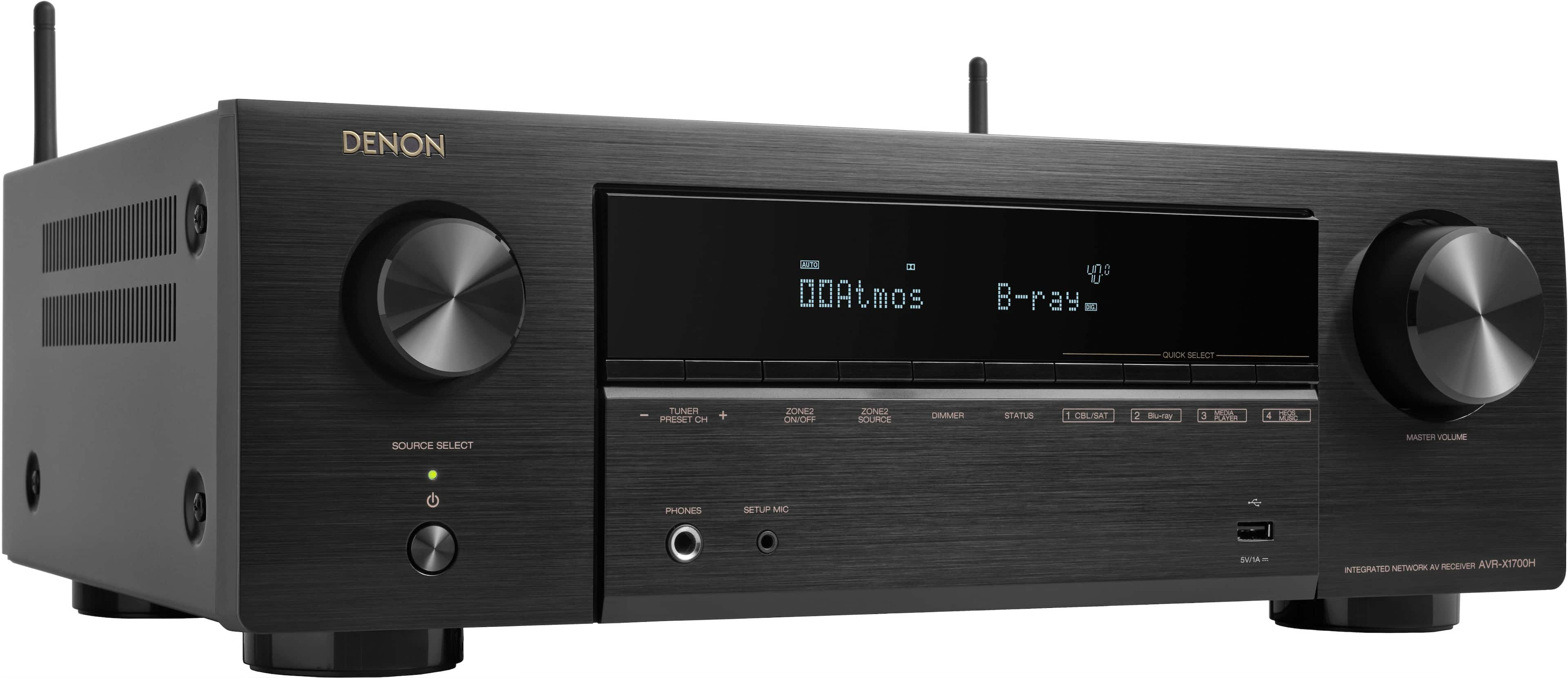 DENON AVR-X1700H 7.2-Ch x 80 Watts 8K A/V Receiver w/HEOS