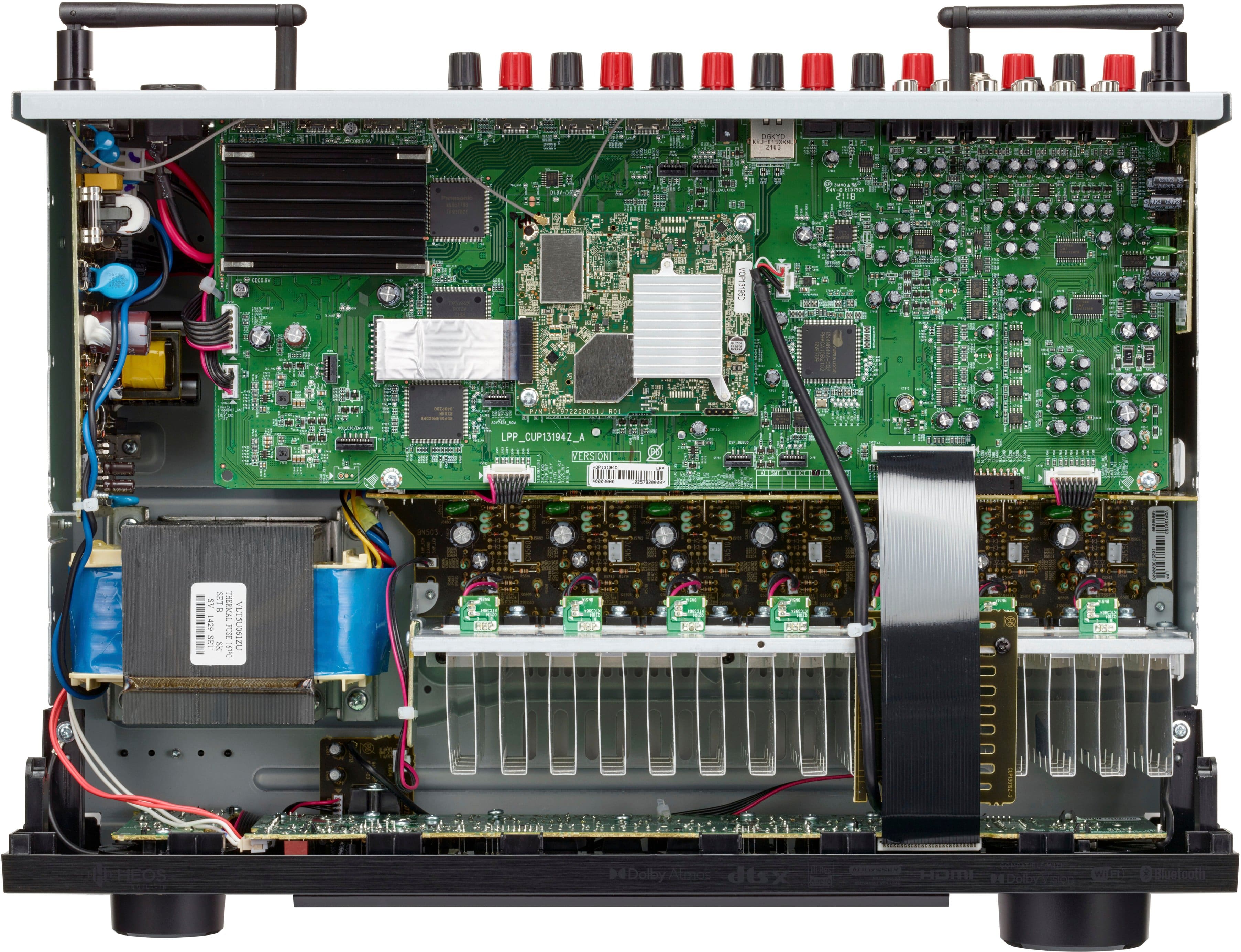 Alt View 11. Denon - AVR-X1700H (80W X 7) 7.2-Ch. with HEOS and Dolby Atmos 8K Ultra HD HDR Compatible AV Home Theater Receiver with Alexa - Black.