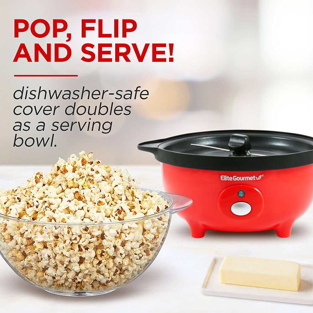 Alt View 11. Elite Gourmet - 3Qt. Popcorn Popper - Red.