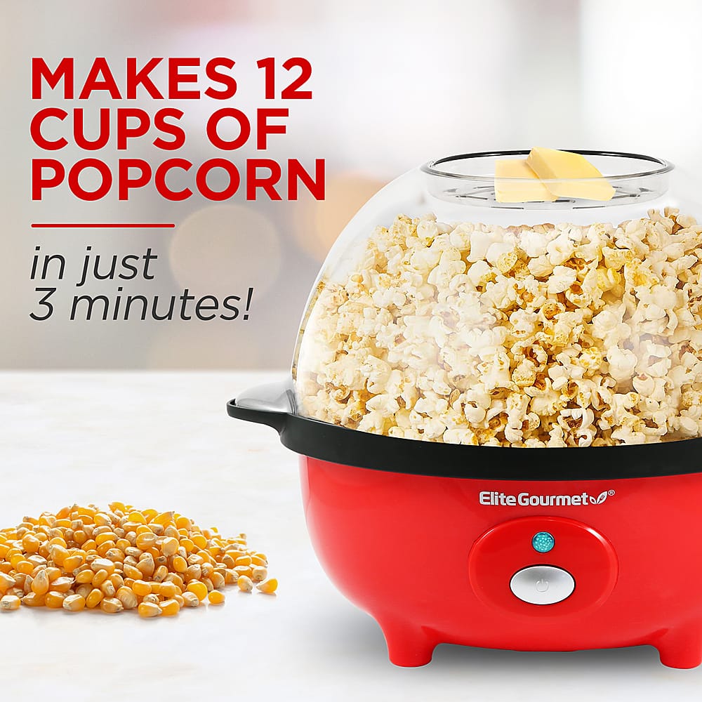Alt View 1. Elite Gourmet - 3Qt. Popcorn Popper - Red.