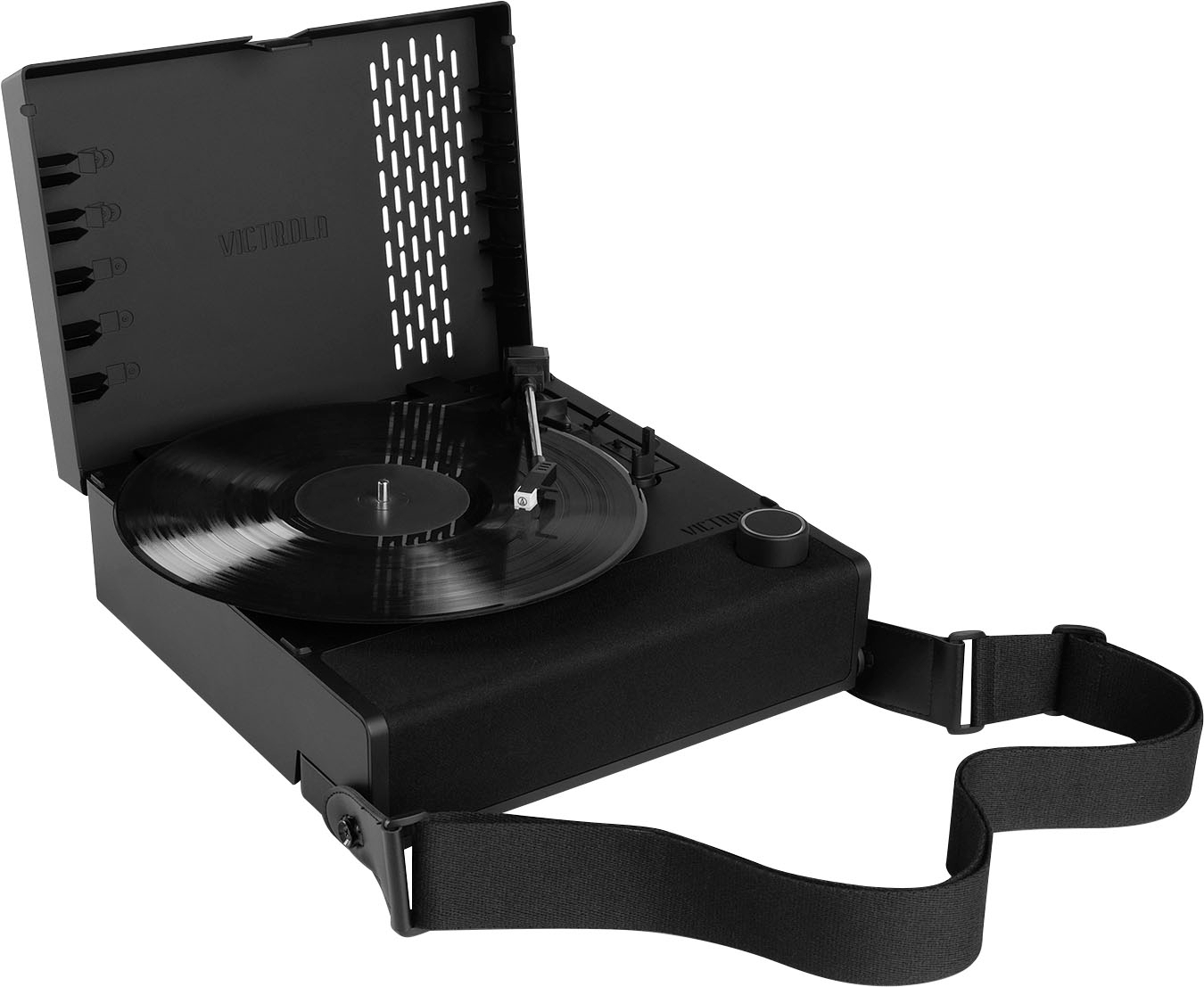 Angle View: Victrola - Revolution GO Portable Rechargeable Record Player - Black