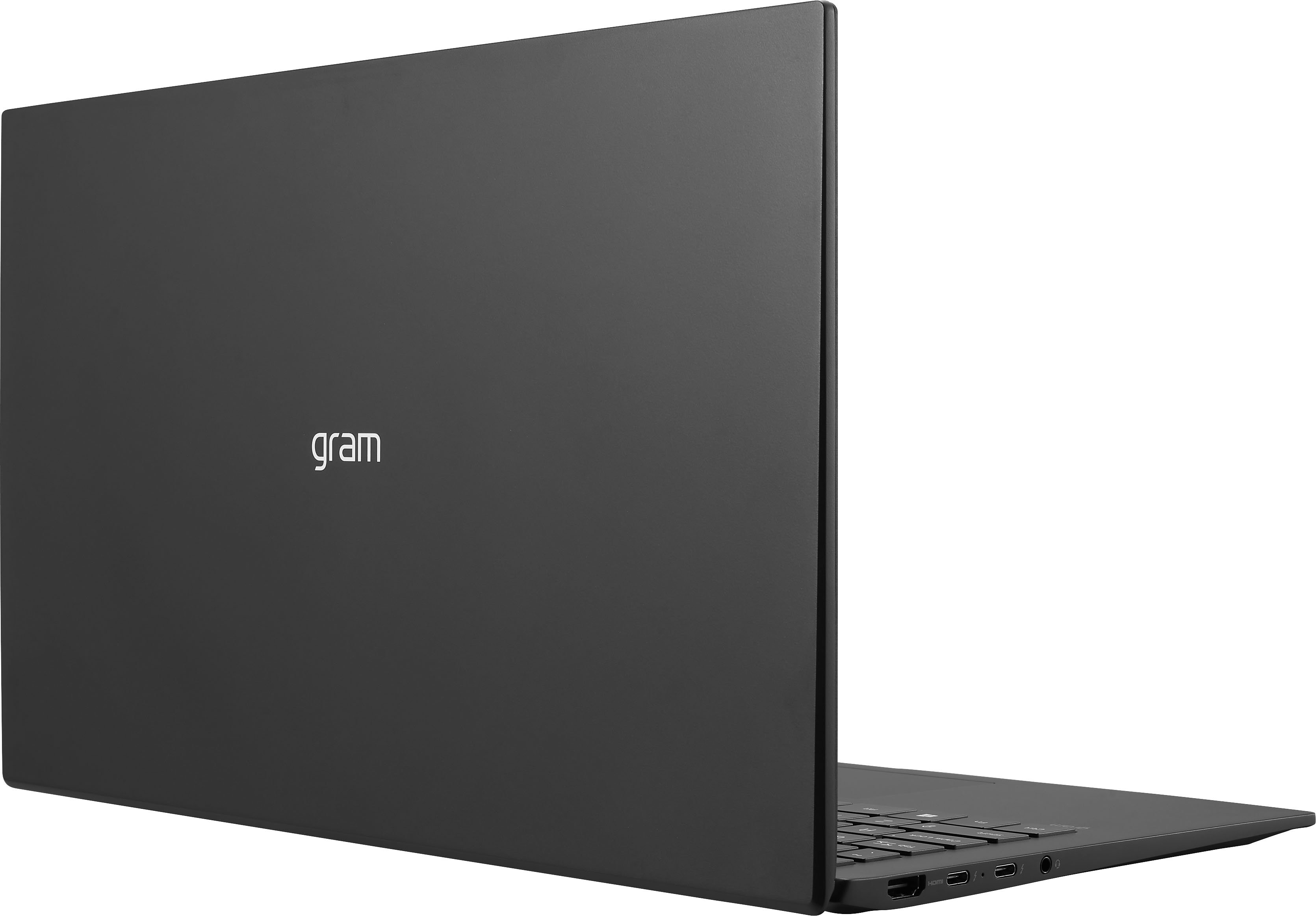 Left View: LG - gram 15.6” WUXGA IPS Laptop 11th Gen Intel Core i7 32GB RAM 1TB NVMe SSD - Black