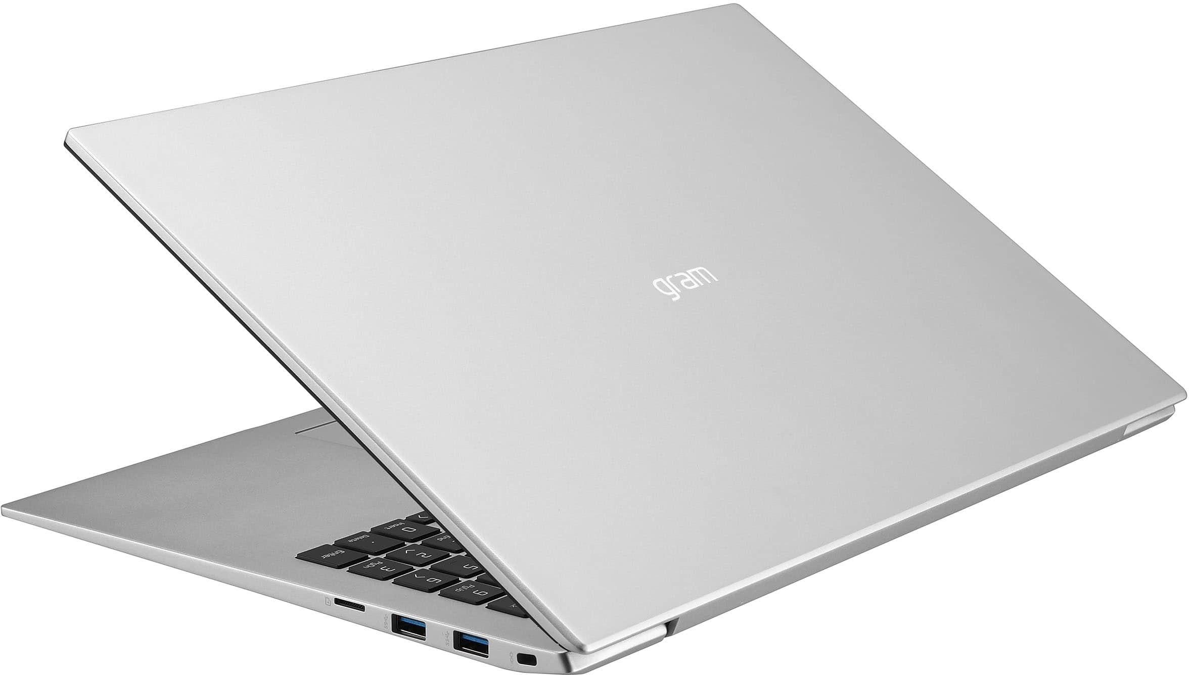 Angle View: LG - gram 16” WQXGA IPS Laptop Intel Evo Platform 11th Gen Intel Core i7 16GB RAM 1TB NVMe SSD - Silver