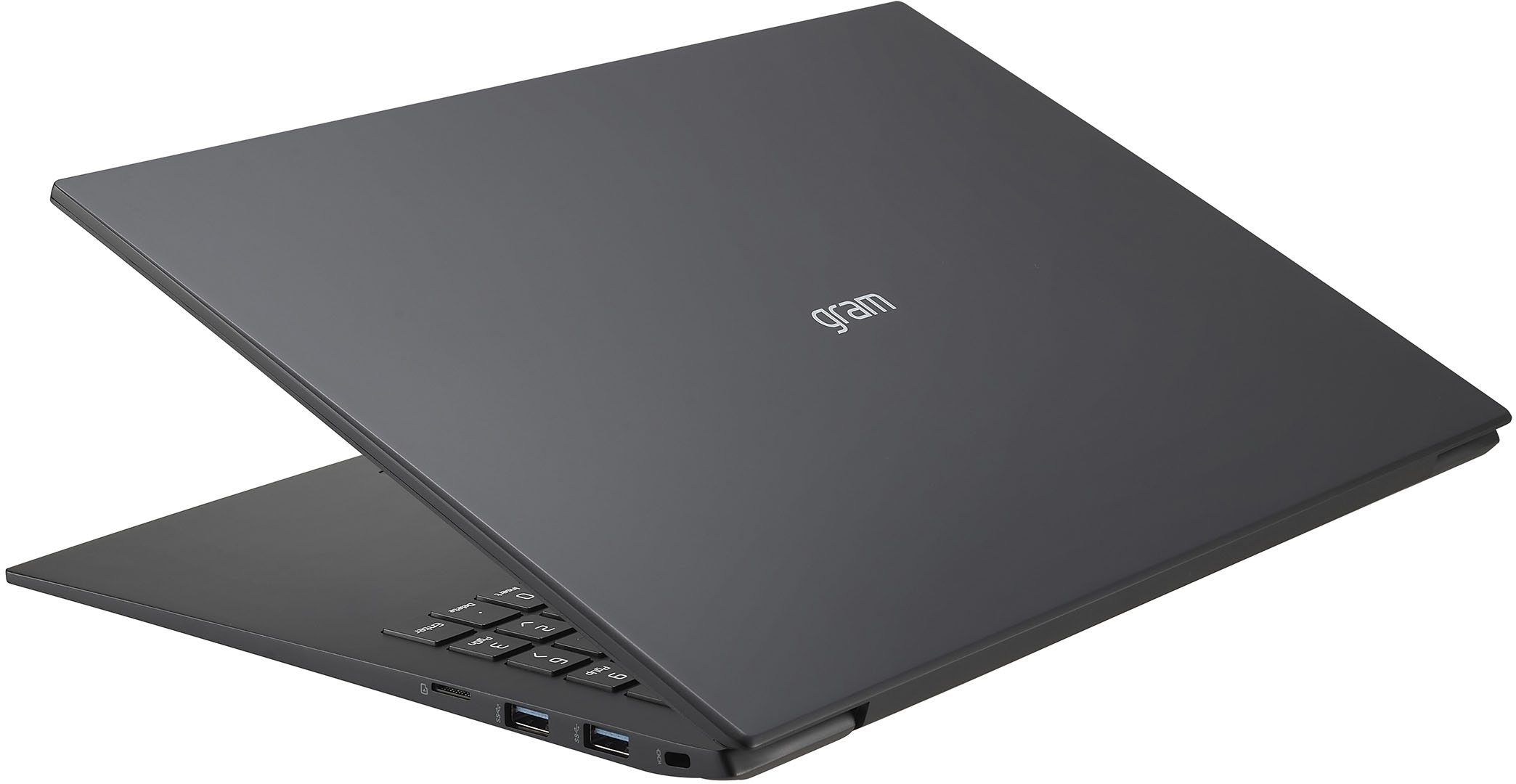 Angle View: LG - gram 16” WQXGA IPS Laptop Intel Evo Platform 11th Gen Intel Core i7 16GB RAM 1TB NVMe SSD - Black