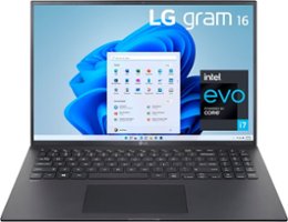 LG - gram 16” WQXGA IPS Laptop Intel Evo Platform 11th Gen Intel Core i7 16GB RAM 1TB NVMe SSD - Black - Front_Zoom