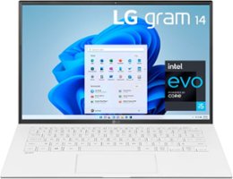 LG - gram 14” WUXGA IPS Laptop Intel Evo Platform 11th Gen Intel Core i5 8GB RAM 256GB NVMe SSD - White - Front_Zoom