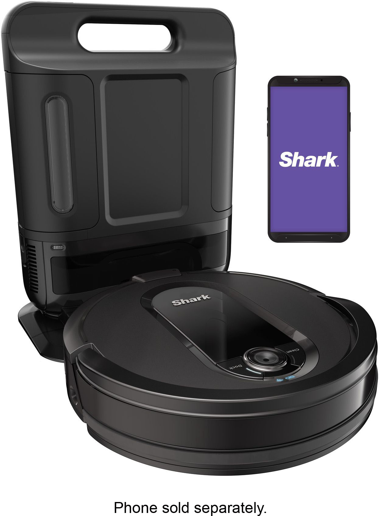Left View: Shark - AV2001 AI Robot Vacuum with LIDAR Navigation, Home Mapping, Perfect for Pet Hair, Works with Alexa, Wi-Fi Connected - Gray