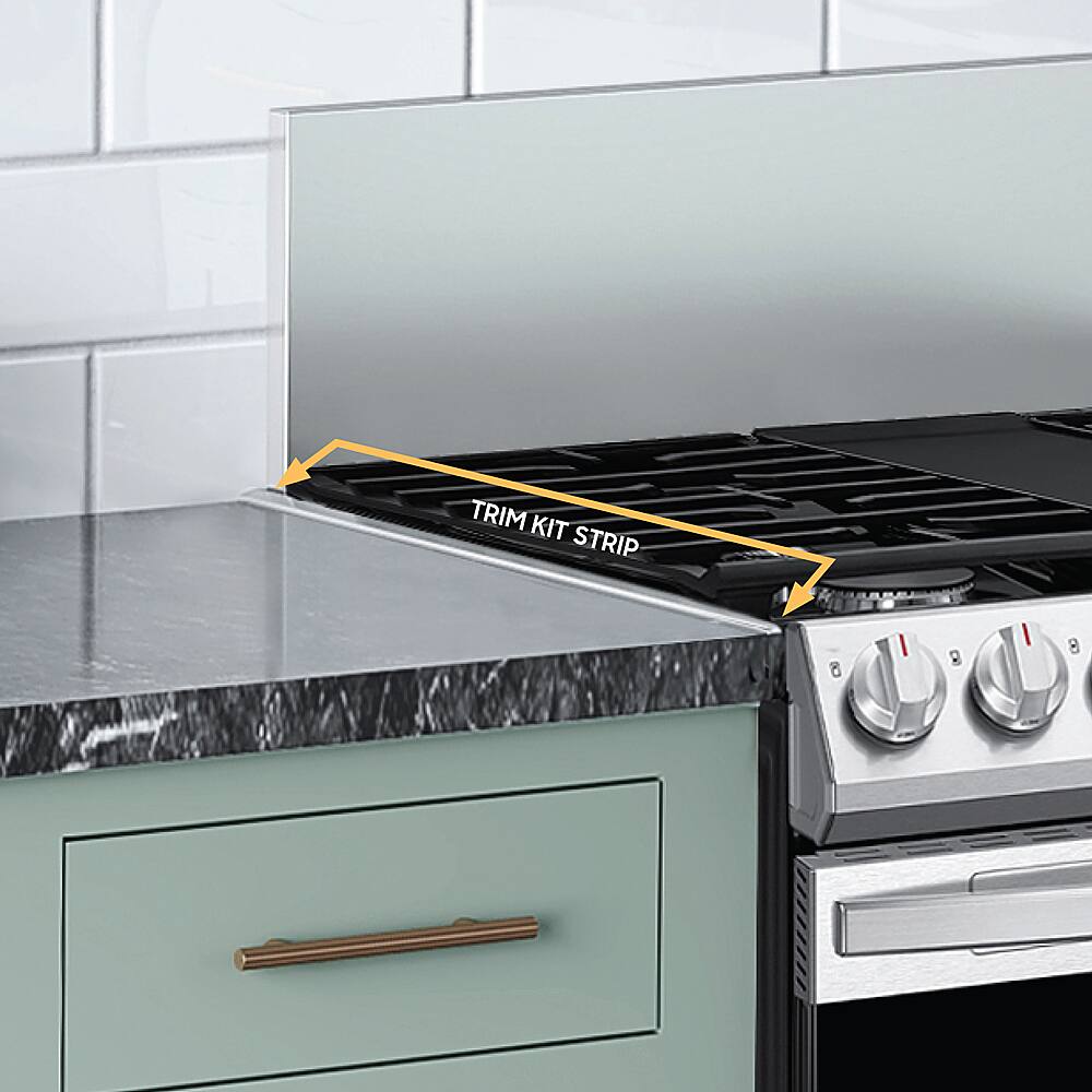 Alt View 11. Samsung - Trim kit for 30” Slide in Range - Stainless Steel.