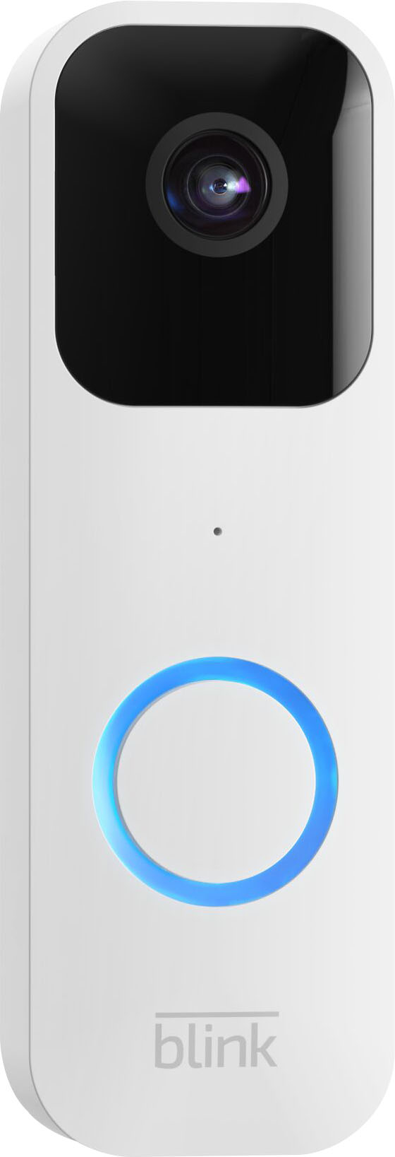 Angle View: Blink - Smart Wifi Video Doorbell – Wired/Battery Operated with Sync Module 2 - White
