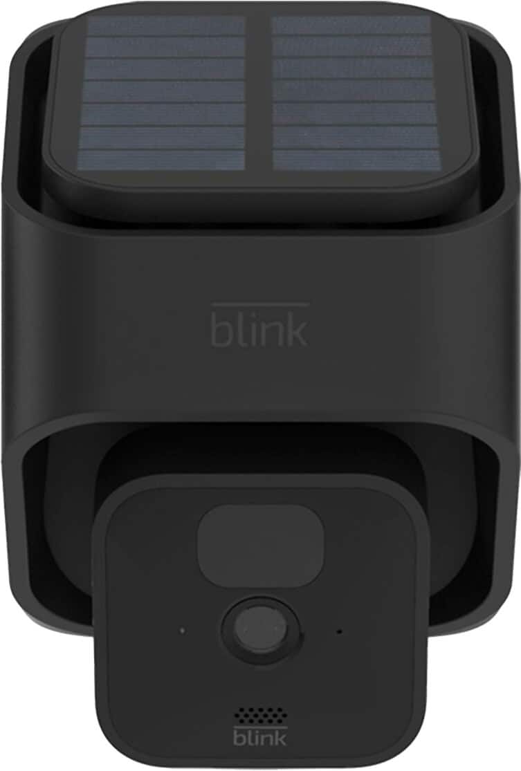 Front. Blink - Add-On Outdoor Wireless 1080p Full HD Add-On Security Camera with Solar Panel Charging Mount - Black.