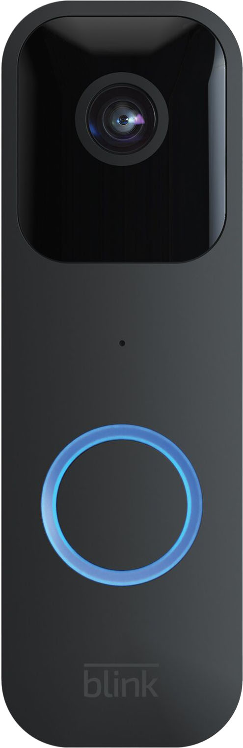 Angle View: Blink - Smart Wifi Video Doorbell – Wired/Battery Operated - Black