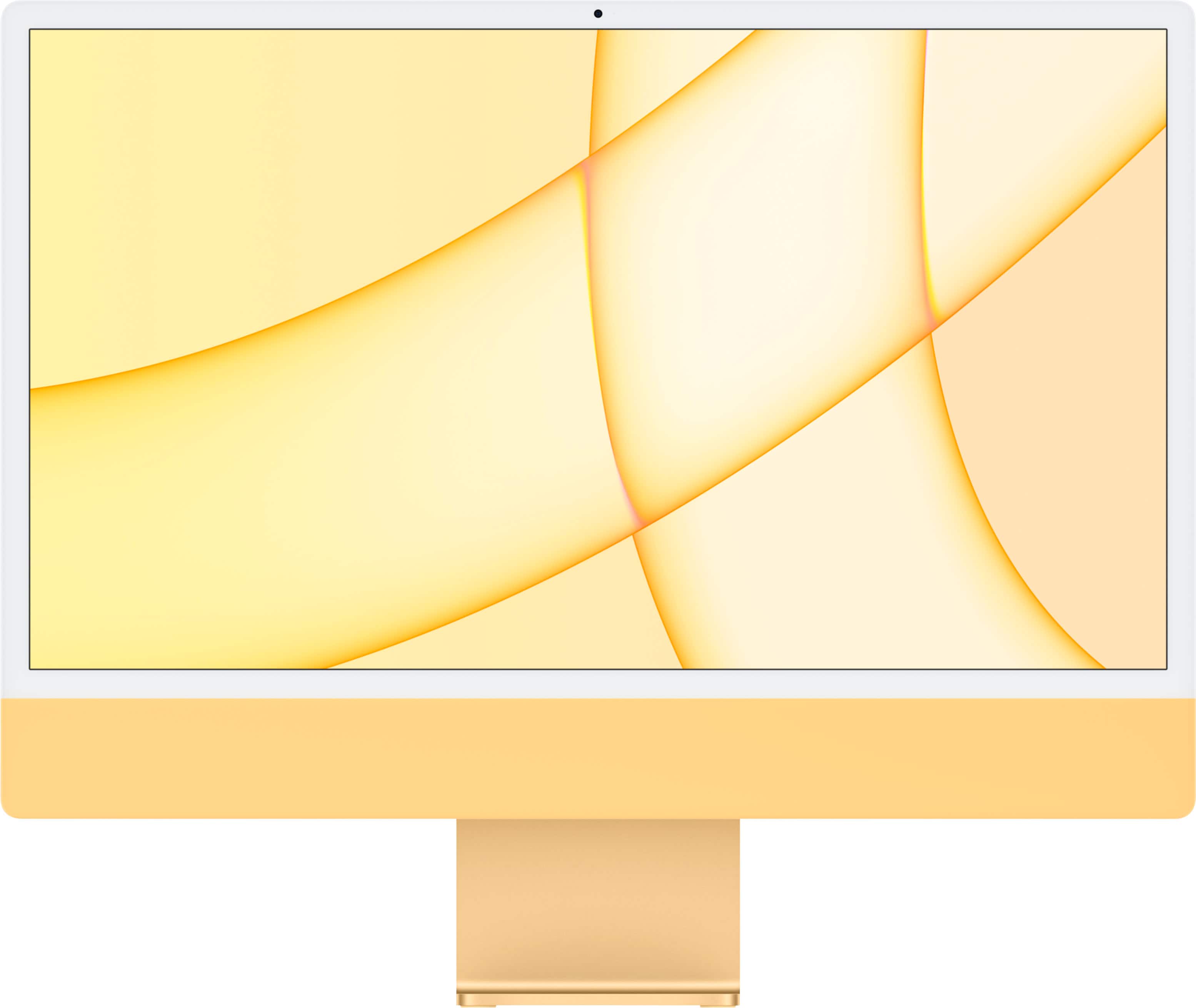 Front. Apple - iMac 24" with Retina 4.5k display All-In-One - Apple M1 - 8GB Memory - 256GB SSD - w/Touch ID - Yellow.
