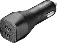Insignia™ - 40W Dual USB-C Port Vehicle Charger - Black - Front_Zoom