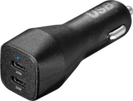 Insignia™ - 40W Dual USB-C Port Vehicle Charger - Black - Front_Zoom