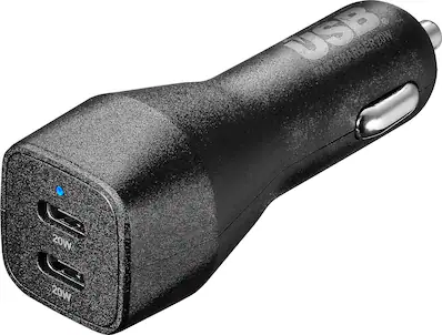Insignia™ - 40W Dual USB-C Port Vehicle Charger - Black