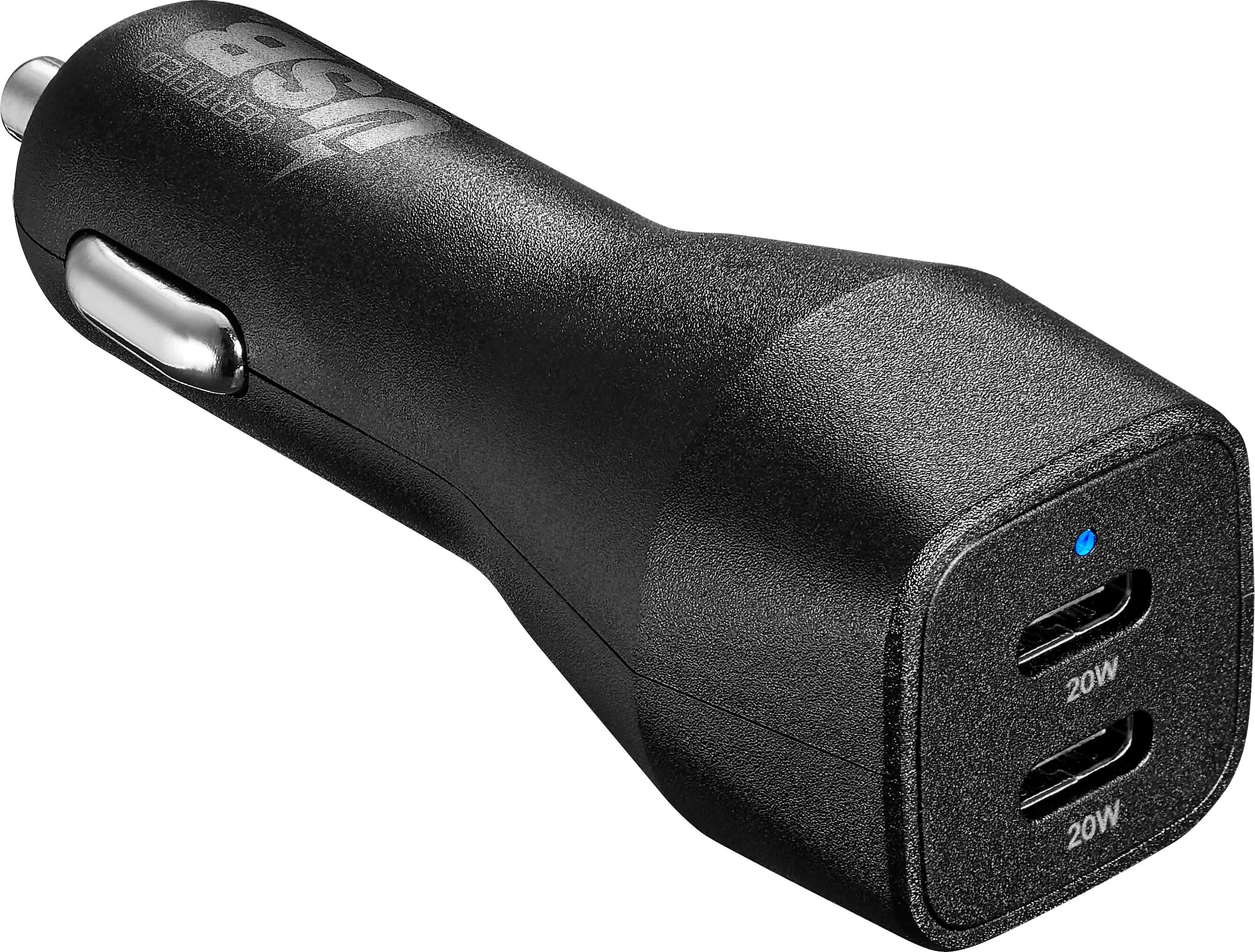 Alt View 11. Insignia™ - 40W Dual USB-C Port Vehicle Charger - Black.