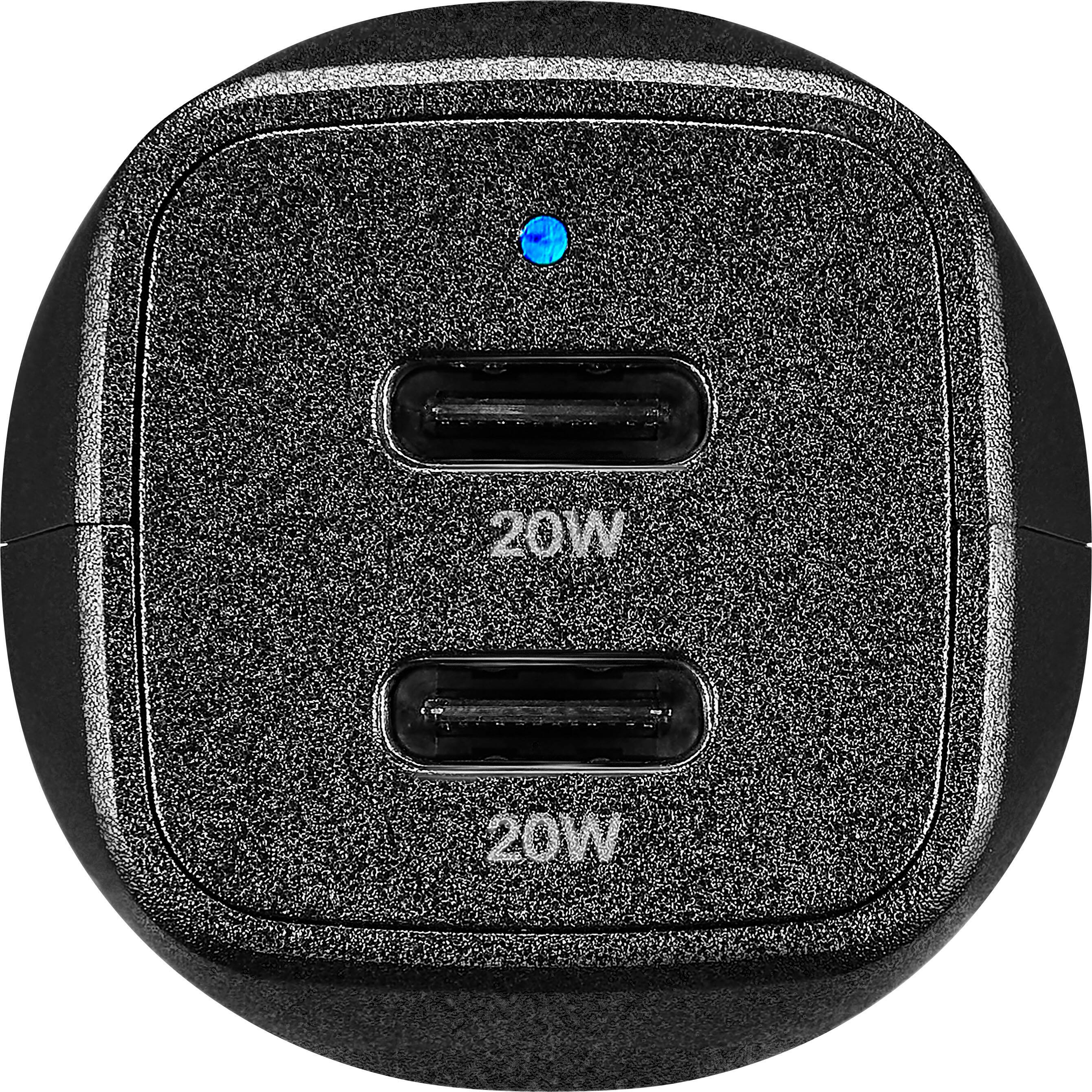 Alt View 15. Insignia™ - 40W Dual USB-C Port Vehicle Charger - Black.