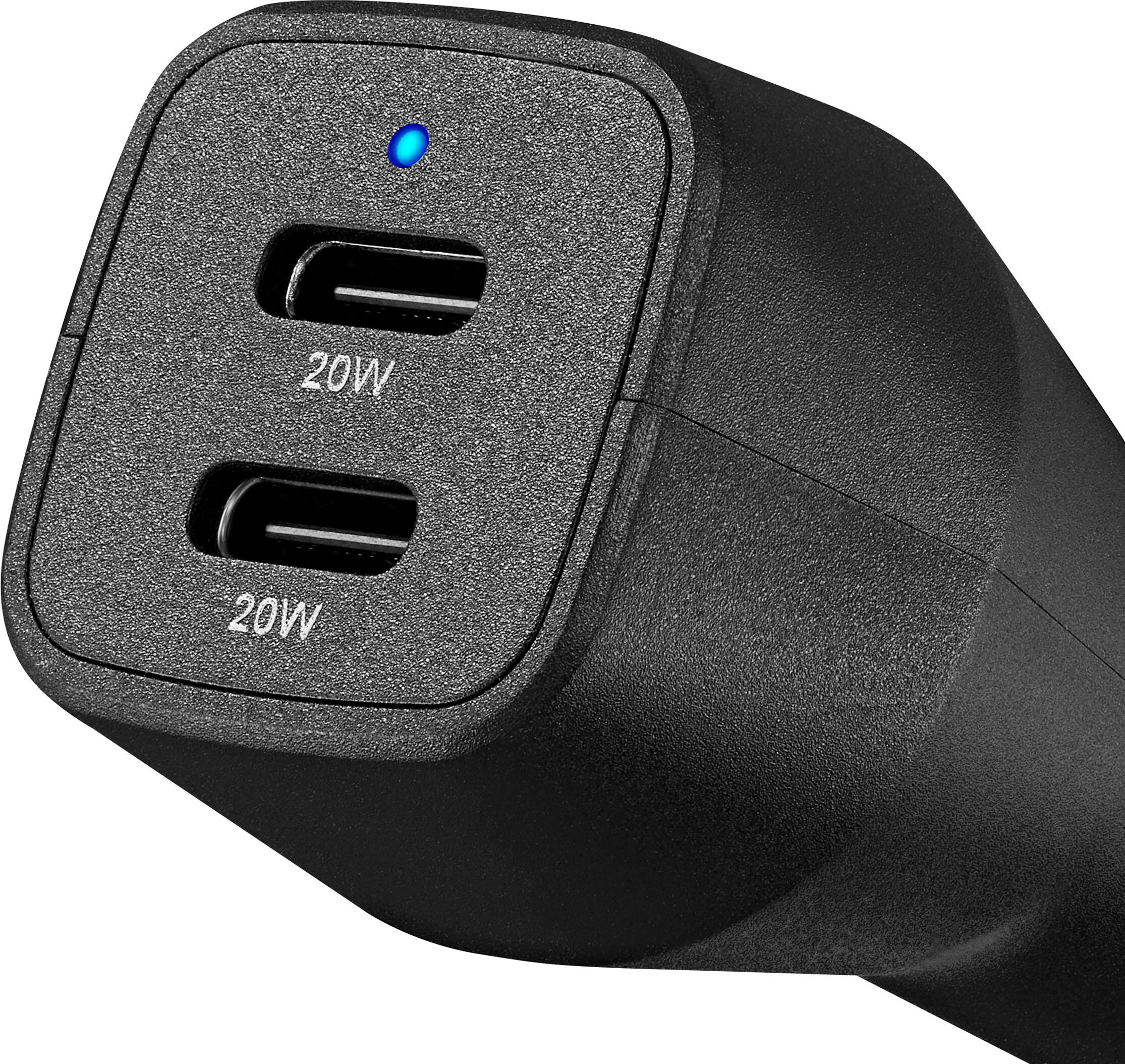 Alt View 17. Insignia™ - 40W Dual USB-C Port Vehicle Charger - Black.