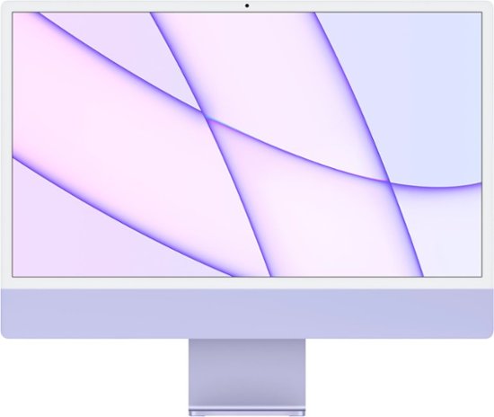 Front Zoom. iMac 24" with Retina 4.5K display All-In-One - Apple M1 - 8GB Memory - 256GB SSD - w/Touch ID - Purple.