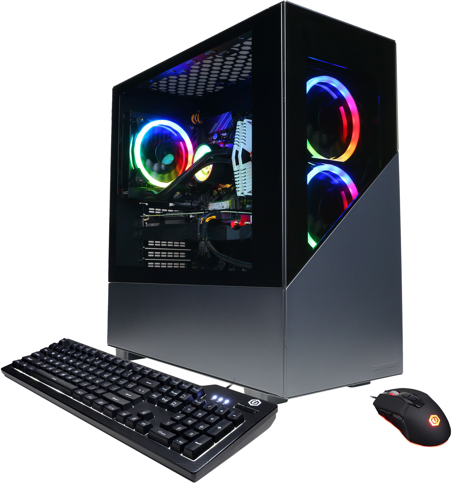 Angle View: CyberPowerPC - Gamer Supreme Gaming Desktop - Intel Core i7-11700KF - 16GB Memory - NVIDIA GeForce RTX 3070 Ti - 1TB SSD - Black