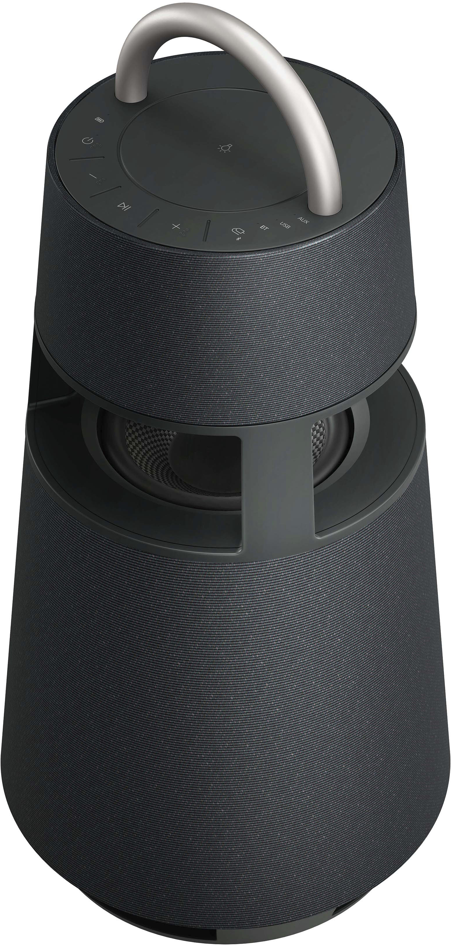 Angle View: LG RP4G XBOOM 360 Omnidirectional Portable Bluetooth Speaker - RP4G Black