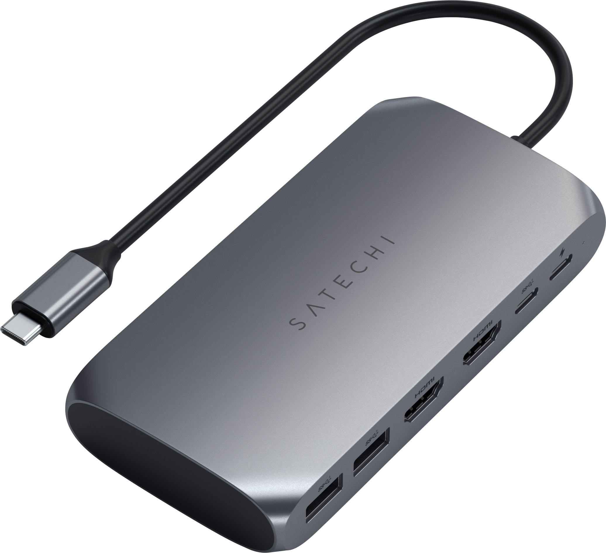 Customer Reviews: Satechi USB-C Multimedia Adapter for M1/M2 with 2 4K  HDMI, USB C PD (85W), USB-C, 2 USB-A for MacBook, iPad, Mac & Windows Space  Gray ST-UCM1HM - Best Buy