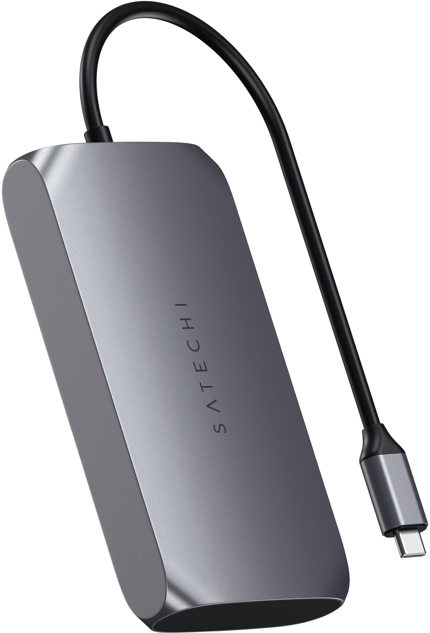 Alt View 18. Satechi - USB-C Multimedia Adapter for M1/M2 with 2 4K HDMI, USB C PD (85W), USB-C, 2 USB-A for MacBook, iPad, Mac & Windows - Space Gray.