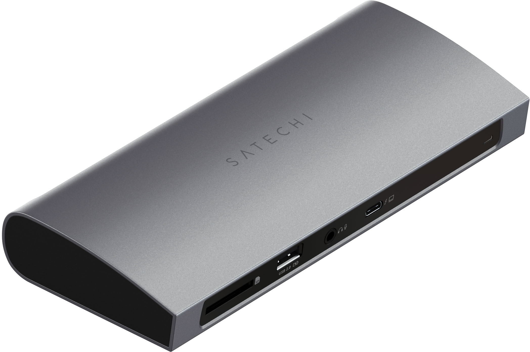 Angle View: Satechi - Thunderbolt 4 Dock - Space Gray