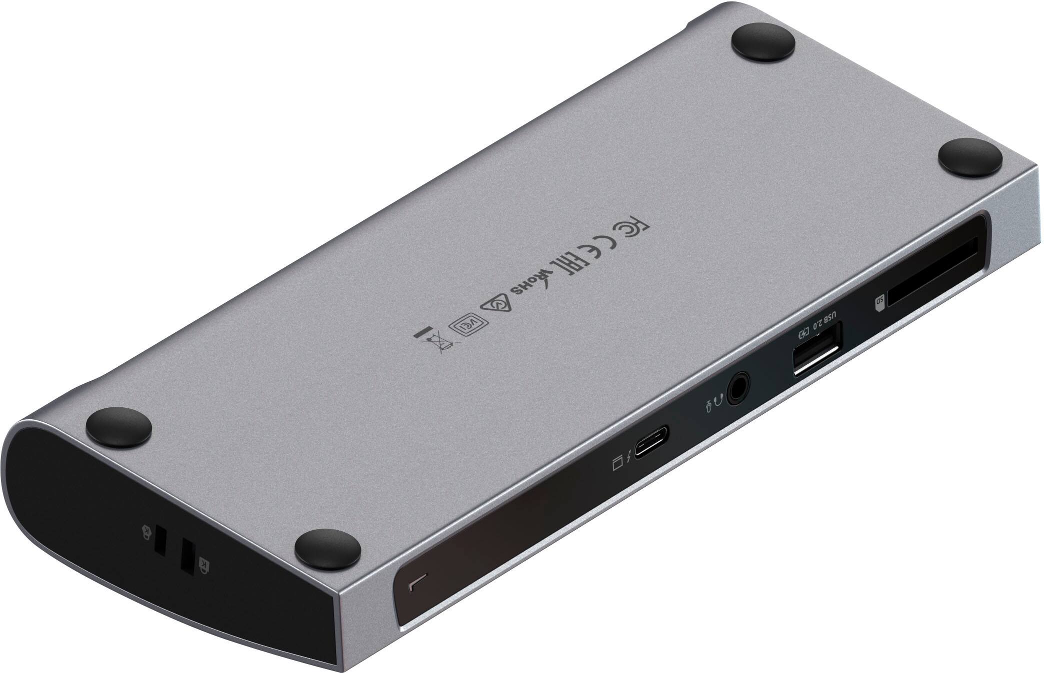 Alt View 12. Satechi - Thunderbolt 4 Dock 12-in-1 – 3 Thunderbolt 4 Ports, 3 USB-A 3.2, USB-A 2.0, SD Card, Ethernet, Audio Jack - Space Gray.