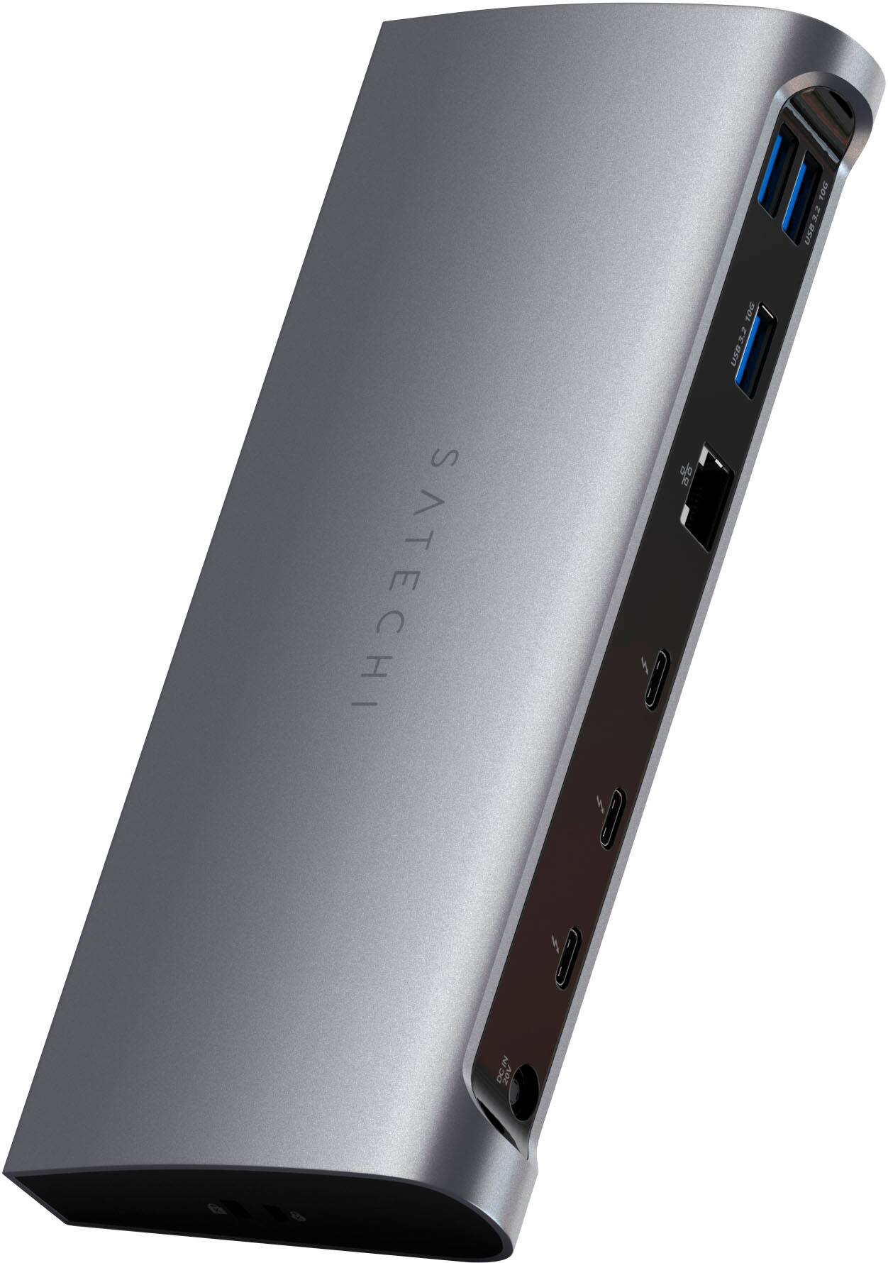 Alt View 15. Satechi - Thunderbolt 4 Dock 12-in-1 – 3 Thunderbolt 4 Ports, 3 USB-A 3.2, USB-A 2.0, SD Card, Ethernet, Audio Jack - Space Gray.