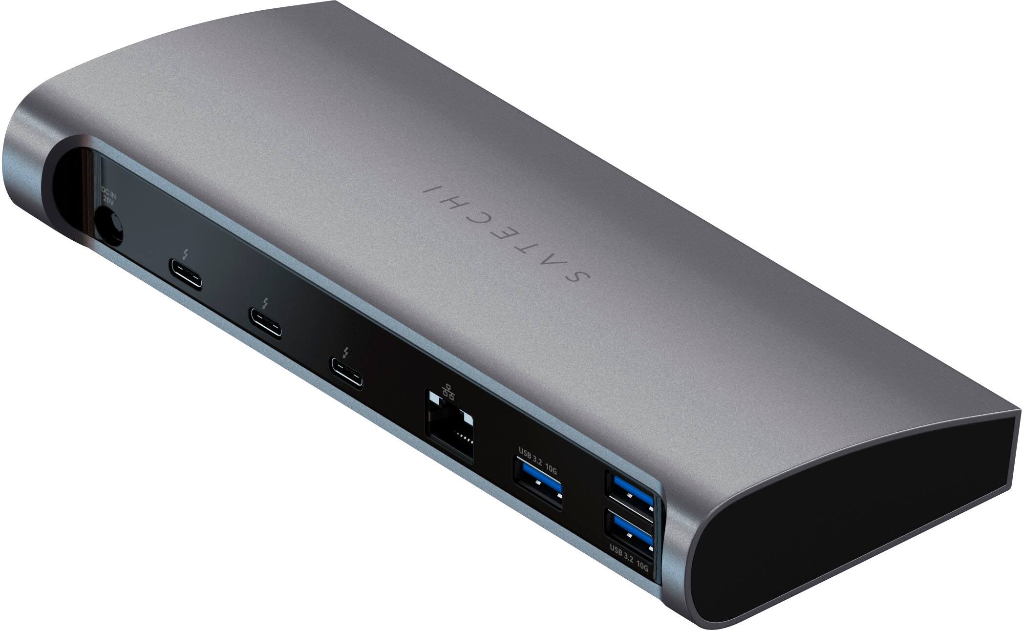 Alt View 24. Satechi - Thunderbolt 4 Dock 12-in-1 – 3 Thunderbolt 4 Ports, 3 USB-A 3.2, USB-A 2.0, SD Card, Ethernet, Audio Jack - Space Gray.