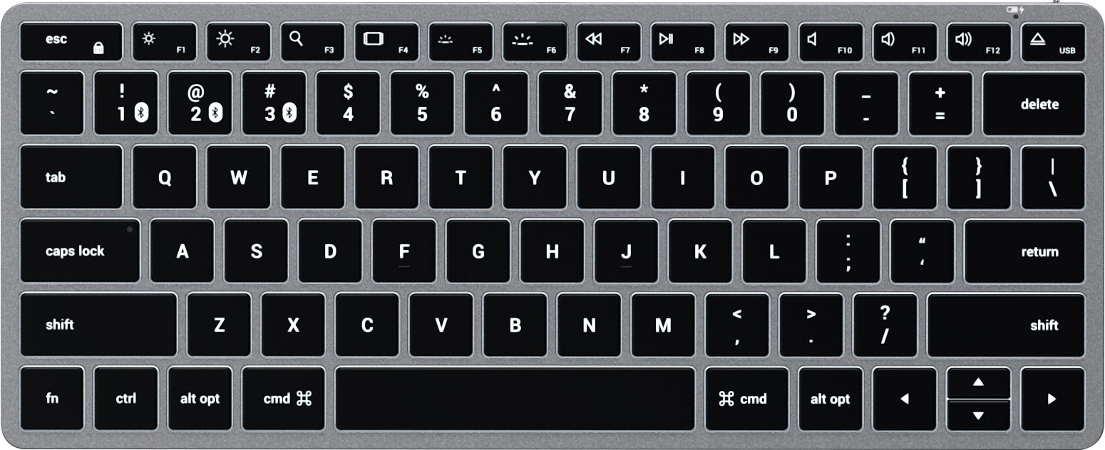 Satechi - Slim X1 TKL 60% Bluetooth Scissor Keyboard with Backlit Keys - Space Gray