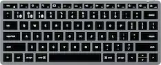 Front. Satechi - Slim X1 TKL 60% Bluetooth Scissor Keyboard with Backlit Keys - Space Gray.