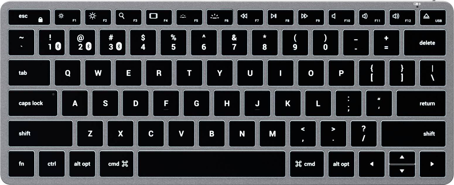 Satechi - Slim X1 TKL 60% Bluetooth Scissor Keyboard with Backlit Keys - Space Gray