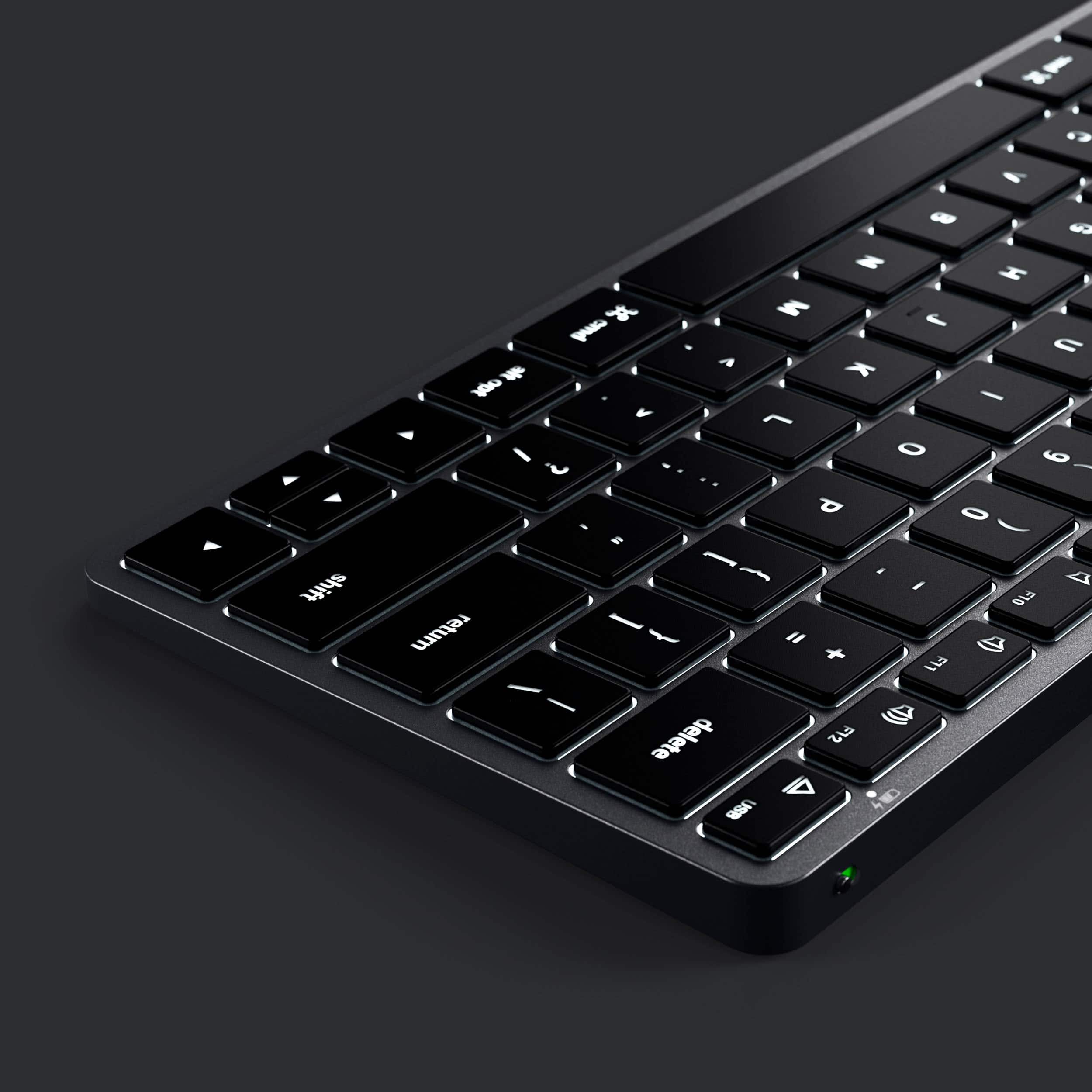 Alt View 11. Satechi - Slim X1 TKL 60% Bluetooth Scissor Keyboard with Backlit Keys - Space Gray.