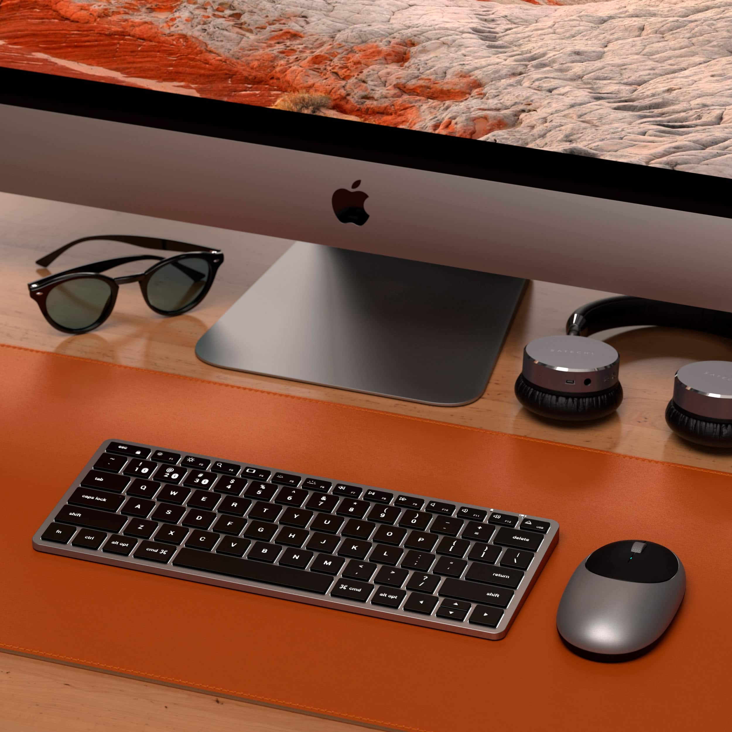 Alt View 12. Satechi - Slim X1 TKL 60% Bluetooth Scissor Keyboard with Backlit Keys - Space Gray.