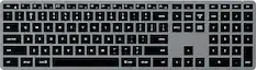 Front. Satechi - Slim X3 Full-Size Bluetooth Scissor Keyboard Backlit Keys - Space Gray.