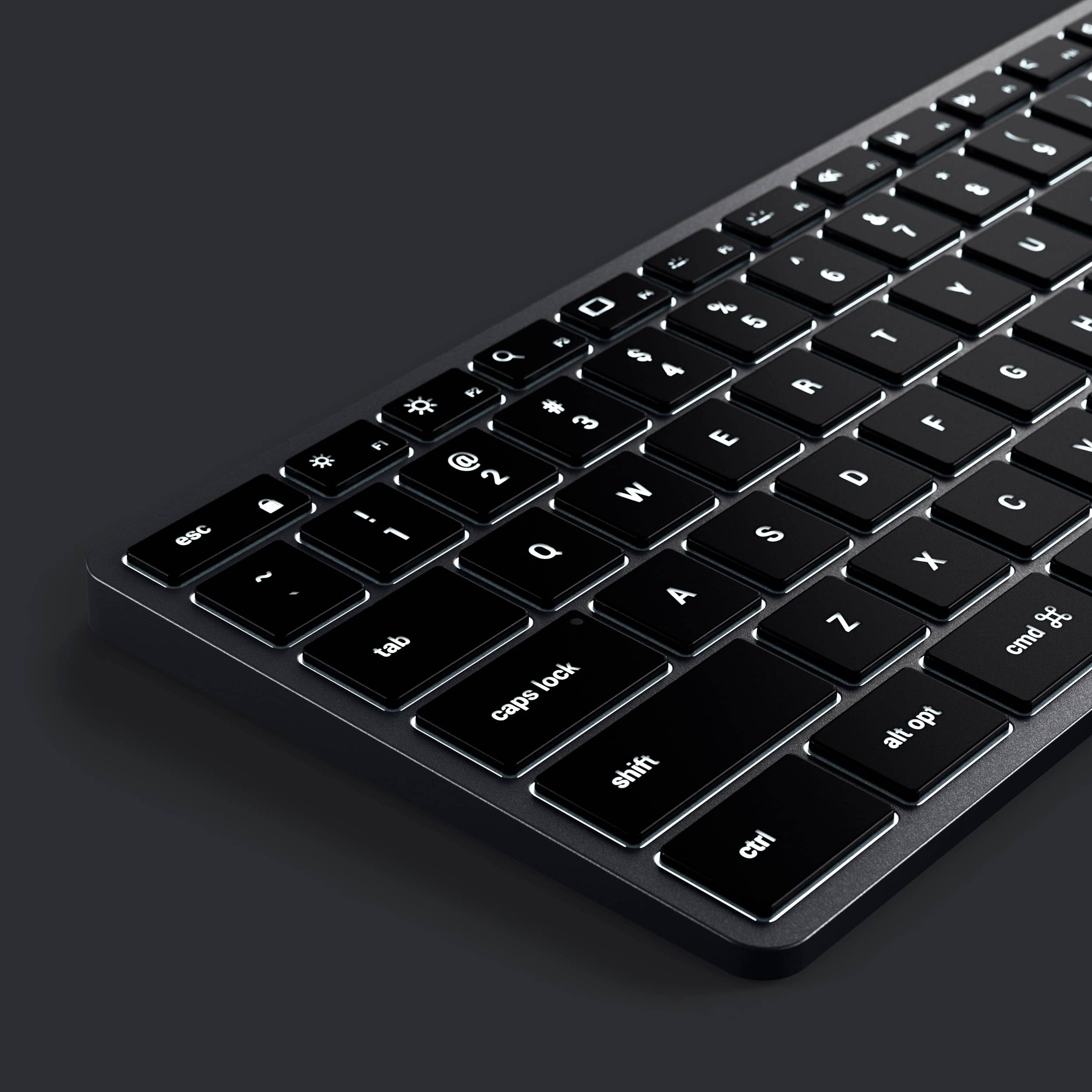 Alt View 11. Satechi - Slim X3 Full-Size Bluetooth Scissor Keyboard Backlit Keys - Space Gray.
