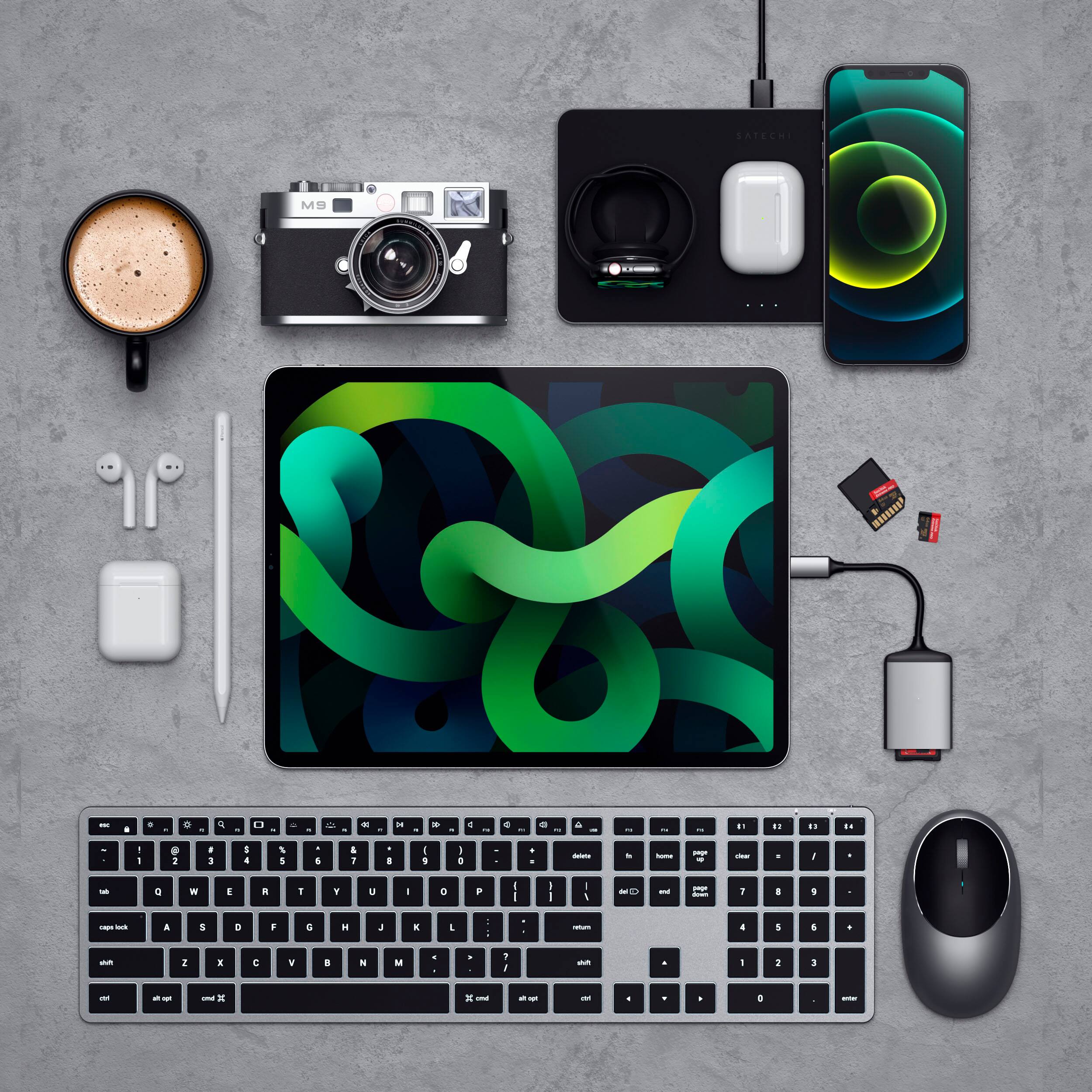 Alt View 14. Satechi - Slim X3 Full-Size Bluetooth Scissor Keyboard Backlit Keys - Space Gray.