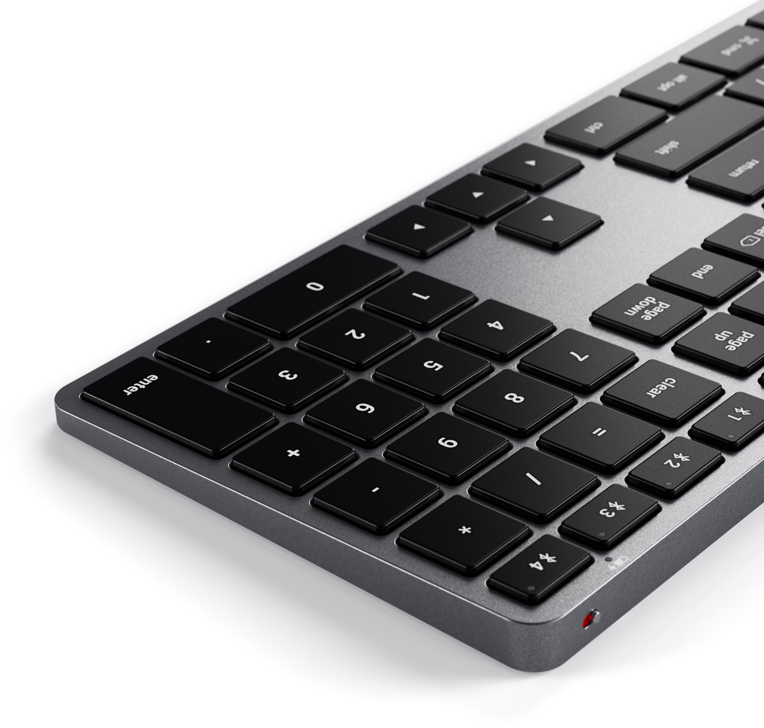 Left View: Satechi - Slim X3 Full-Size Bluetooth Scissor Keyboard Backlit Keys - Space Gray