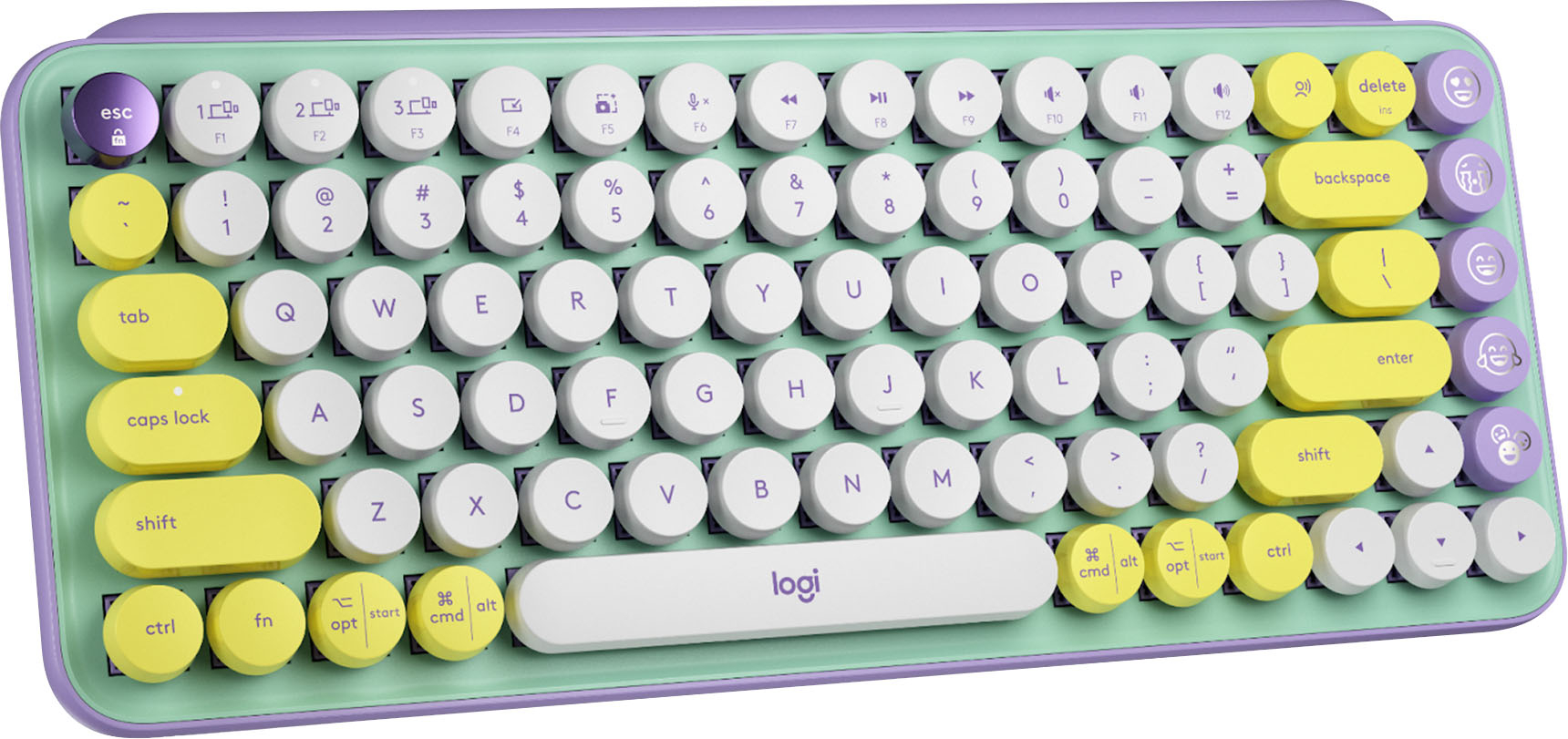 Logitech POP Keys Wireless Mechanical Switch Keyboard for Windows/Mac with Customizable Emoji Keys Daydream Mint (Purple) 920-010708 Best Buy