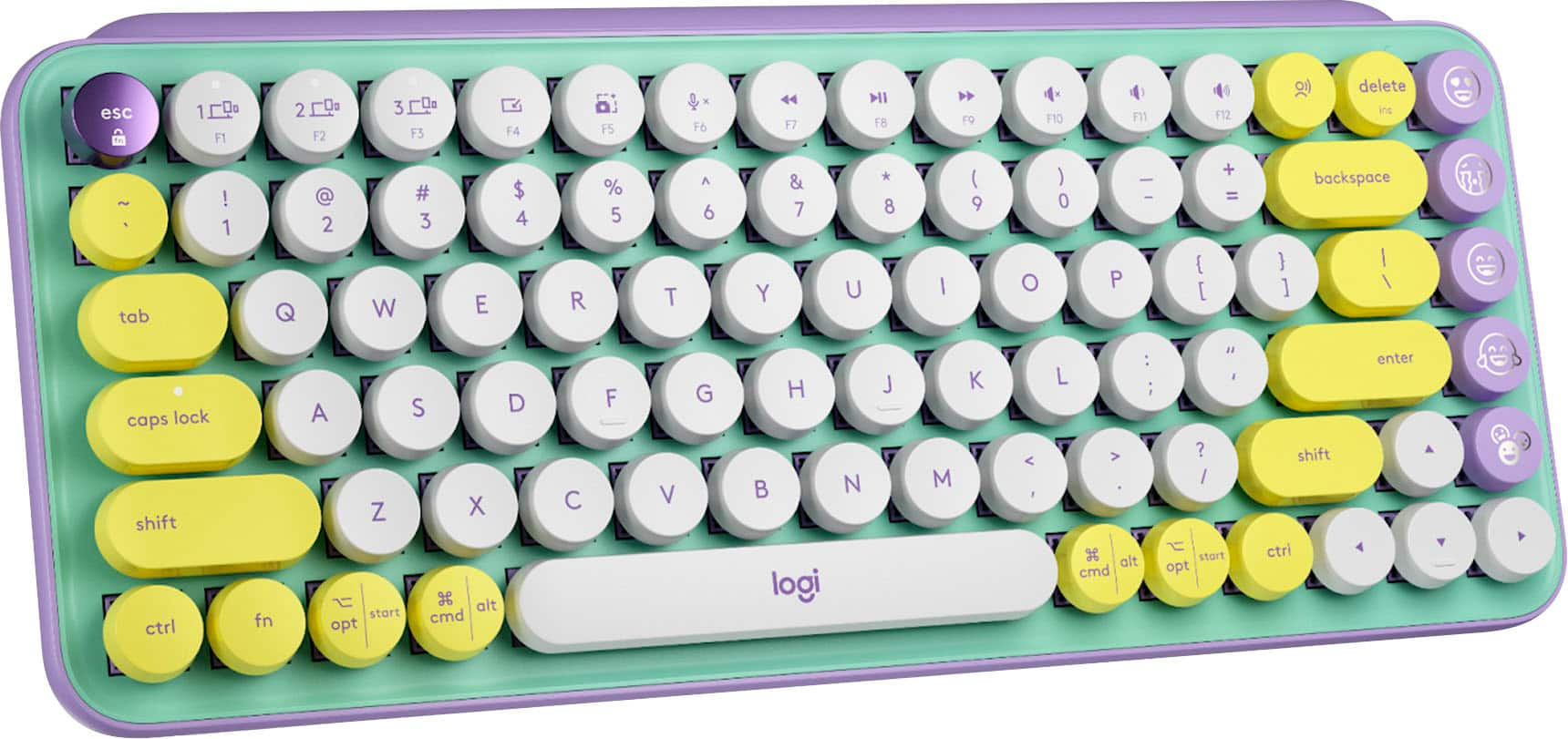 Logitech POP Keys Wireless Mechanical Tactile Switch Keyboard for  Windows/Mac with Customizable Emoji Keys Daydream Mint (Purple) 920-010708  - Best