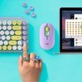 Alt View Zoom 12. Logitech - POP Keys Wireless Mechanical Tactile Switch Keyboard for Windows/Mac with Customizable Emoji Keys - Daydream Mint (Purple).