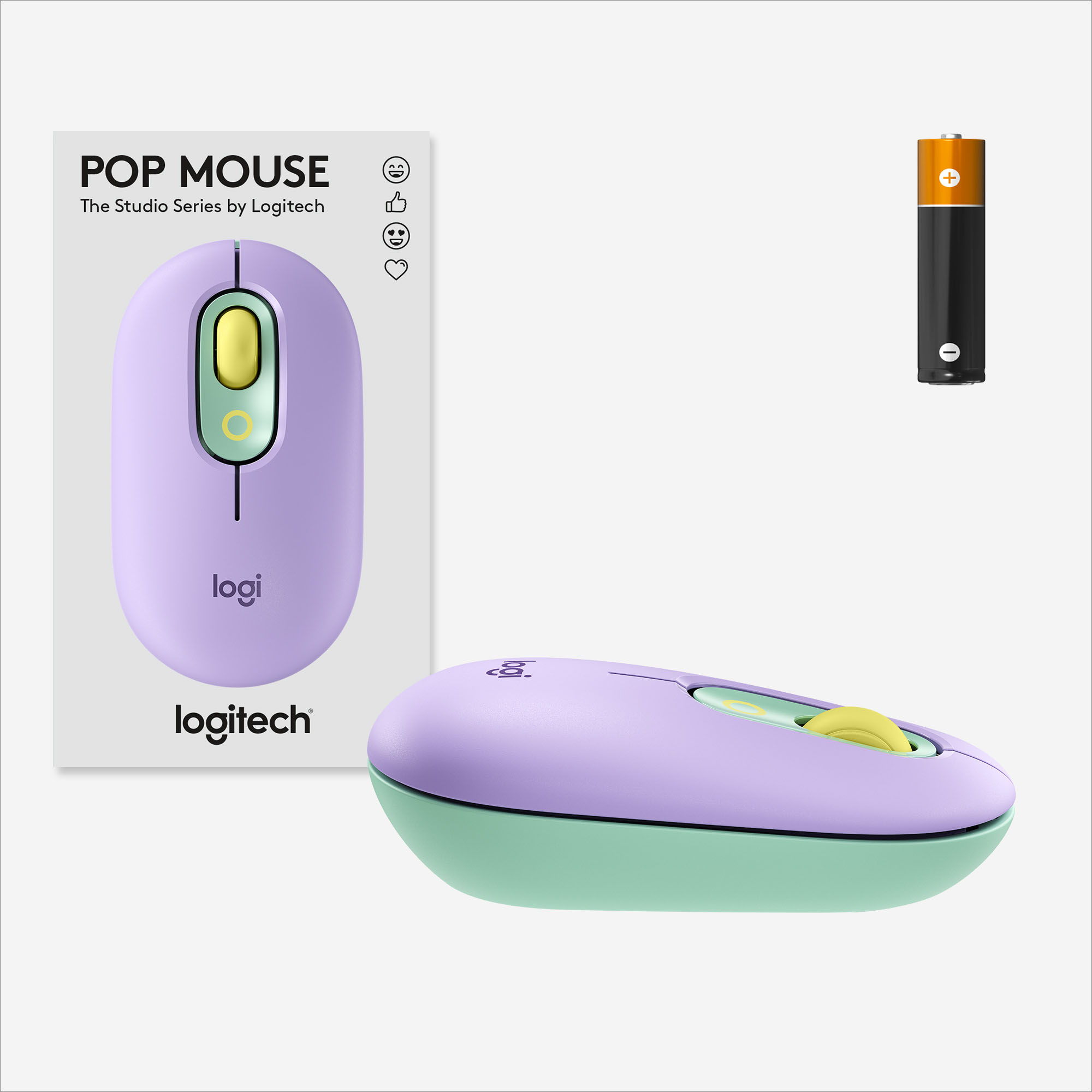 Logitech POP Mouse Bluetooth Optical Ambidextrous Mouse with Customizable  Emojis Daydream Purple (Mint) 910-006544 - Best Buy