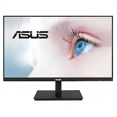Front. ASUS - VA24DQSB 23.8" IPS LCD FHD Adaptive-Sync Monitor (HDMI, DisplayPort, VGA, USB) - Black.